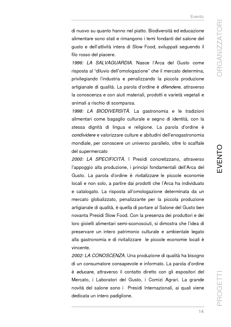 Anteprima della tesi: Analisi e sviluppo del progetto di immagine coordinata relativo al ''Salone del Gusto'', Torino 2004, Pagina 12