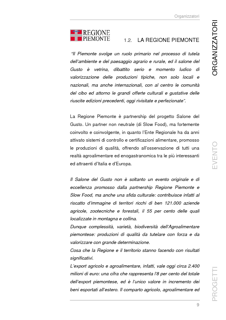 Anteprima della tesi: Analisi e sviluppo del progetto di immagine coordinata relativo al ''Salone del Gusto'', Torino 2004, Pagina 7