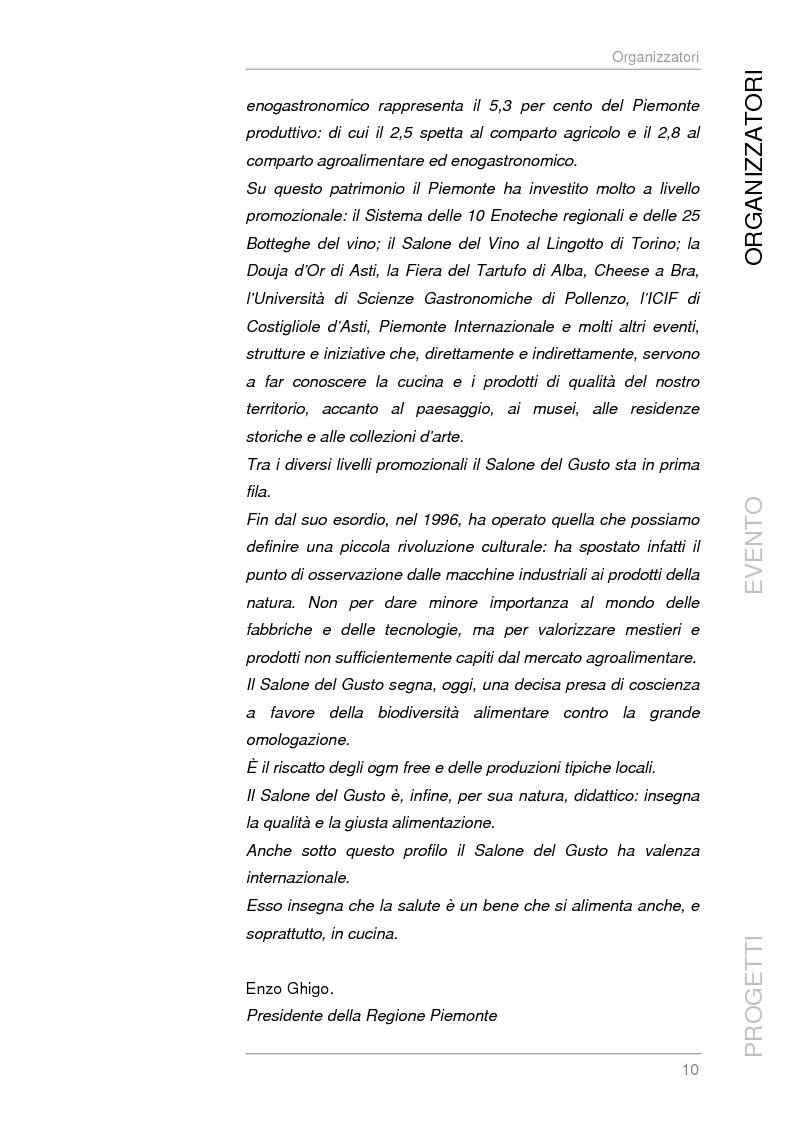Anteprima della tesi: Analisi e sviluppo del progetto di immagine coordinata relativo al ''Salone del Gusto'', Torino 2004, Pagina 8
