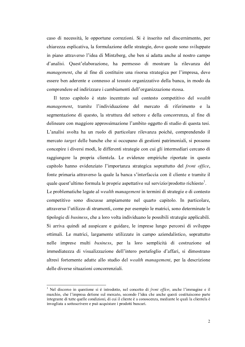Anteprima della tesi: Le strategie competitive delle banche nel wealth management, Pagina 2