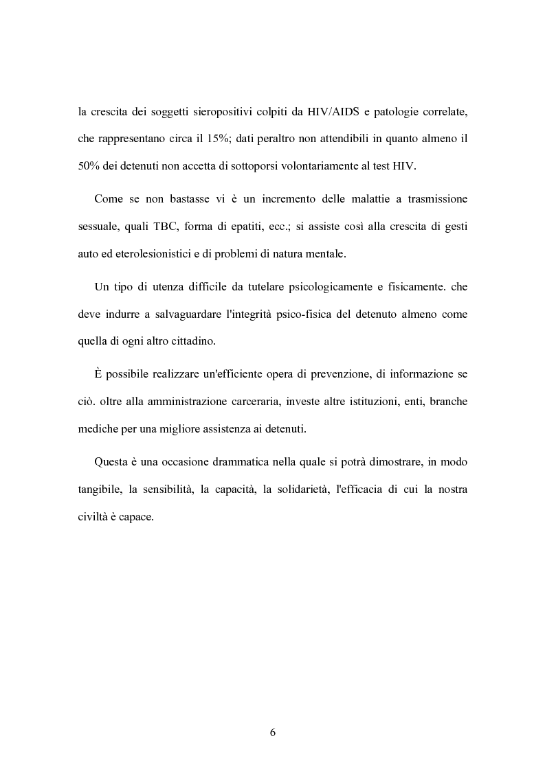 Anteprima della tesi: Rischi sanitari in ambiente penitenziario, Pagina 2