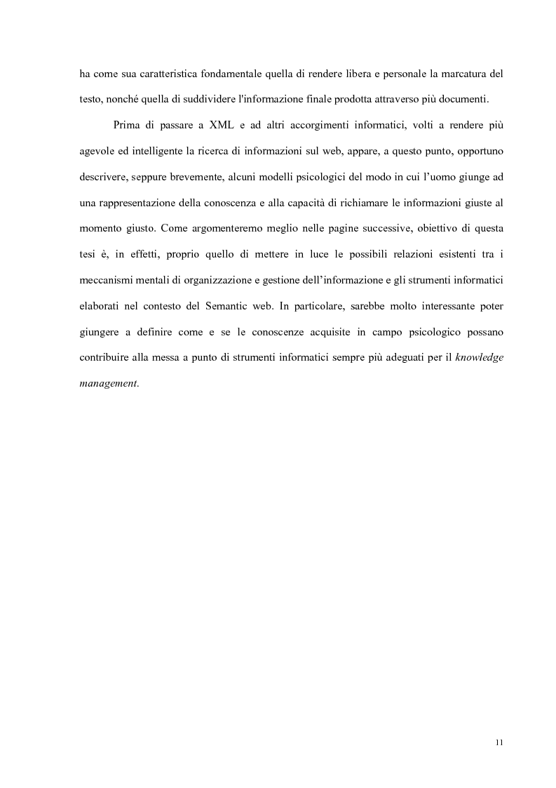 Anteprima della tesi: Semantic Web strutturazione dell’informazione e rappresentazione della conoscenza, Pagina 10