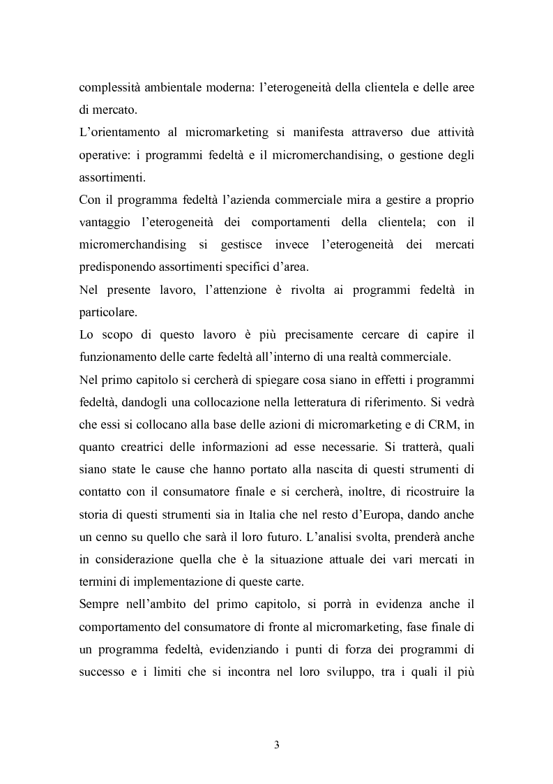 Anteprima della tesi: I programmi fedeltà nella moderna distribuzione: una visione teorico pratica del loro funzionamento, Pagina 2