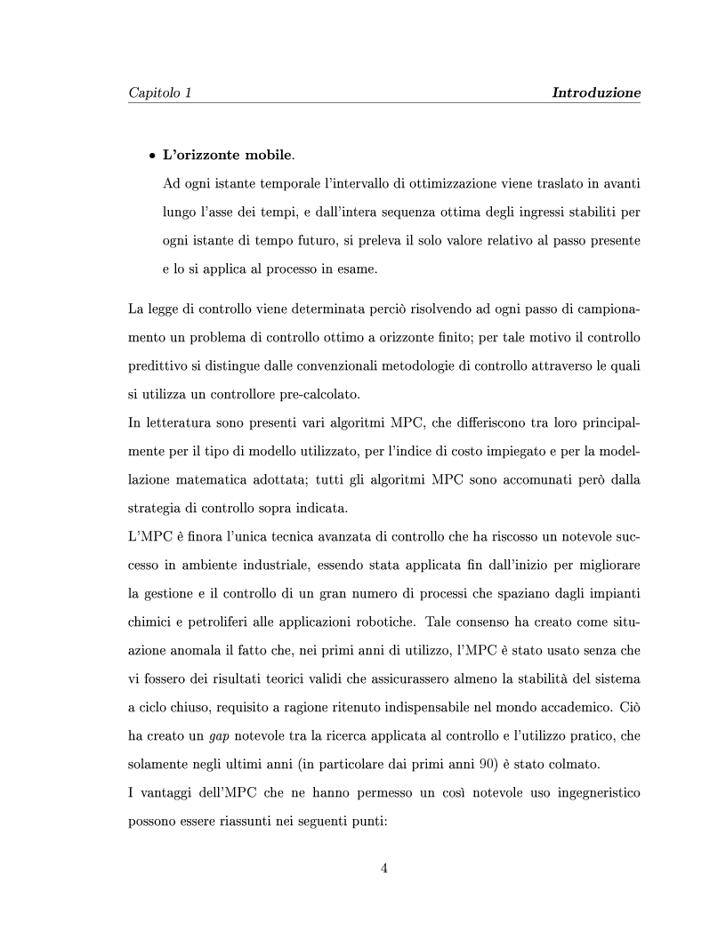 Anteprima della tesi: Controllo predittivo di sistemi lineari - Controllo ad alta prestazione e con vincoli di un impianto solare, Pagina 4