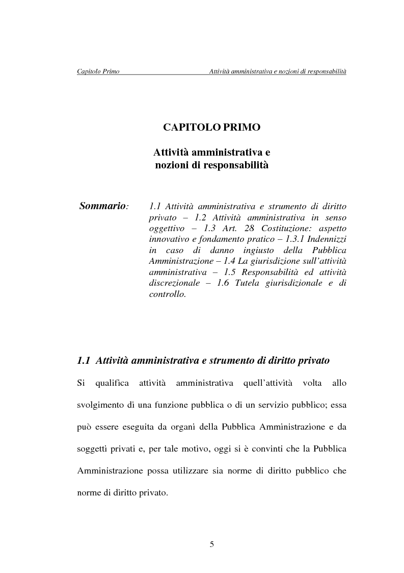 Anteprima della tesi: La responsabilità della Pubblica Amministrazione, dei dipendenti pubblici e la copertura assicurativa nella Sanità, Pagina 5