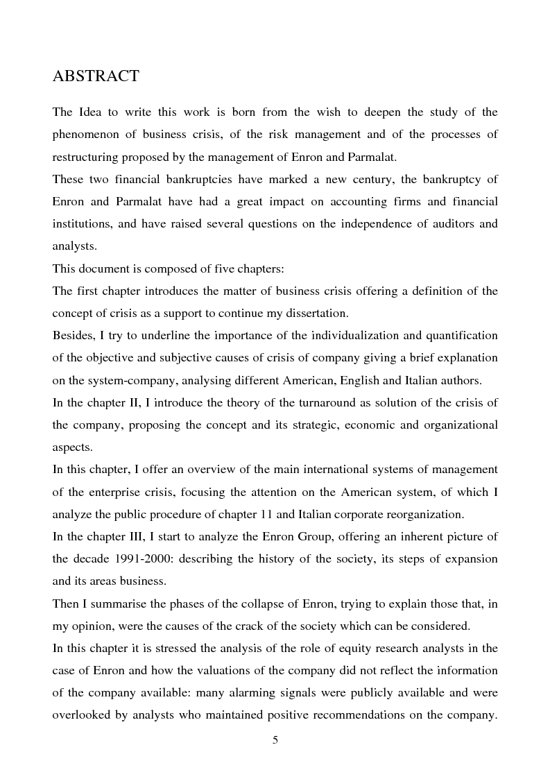 Anteprima della tesi: Enron and Parmalat two twins parables, Pagina 2