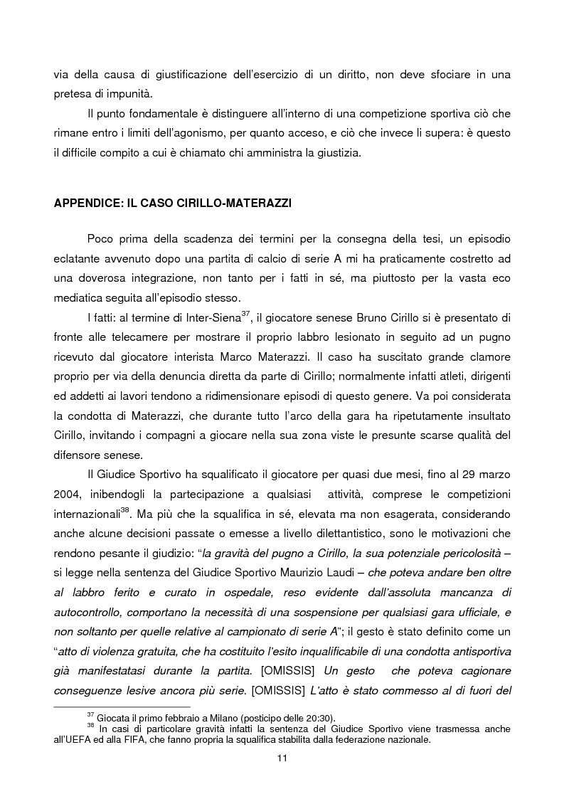 Anteprima della tesi: Violenza sportiva e diritto penale, Pagina 11