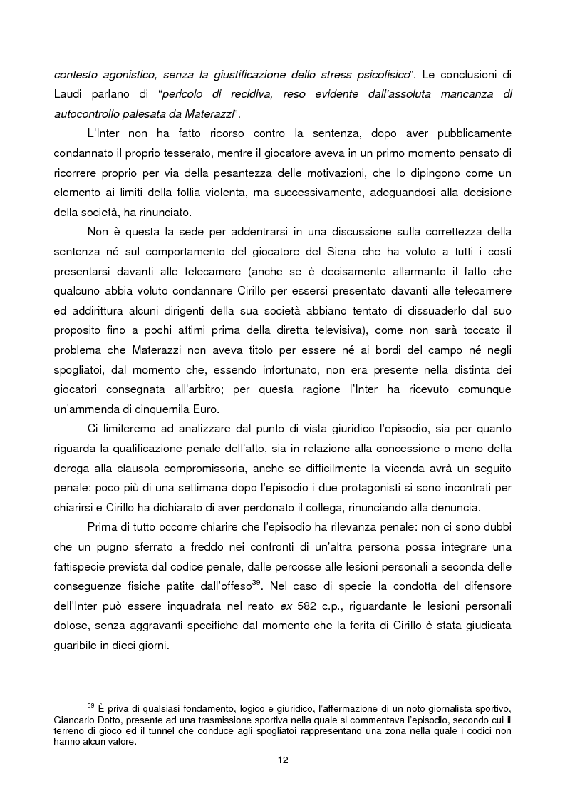 Anteprima della tesi: Violenza sportiva e diritto penale, Pagina 12