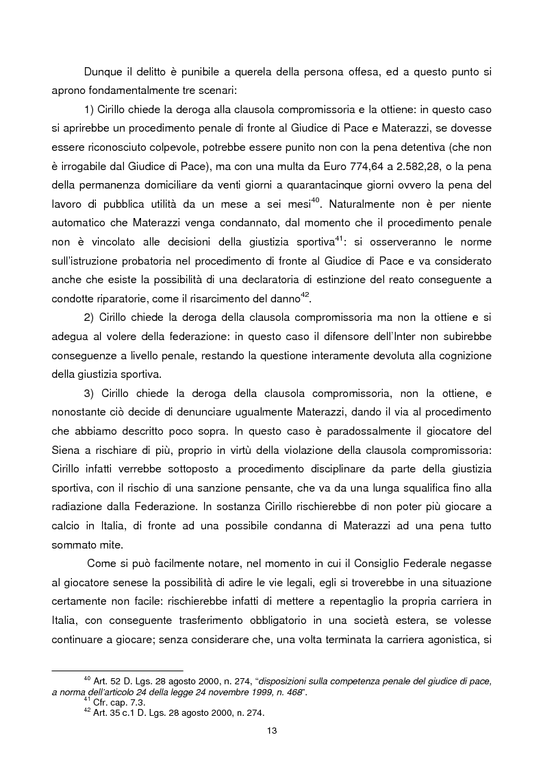 Anteprima della tesi: Violenza sportiva e diritto penale, Pagina 13