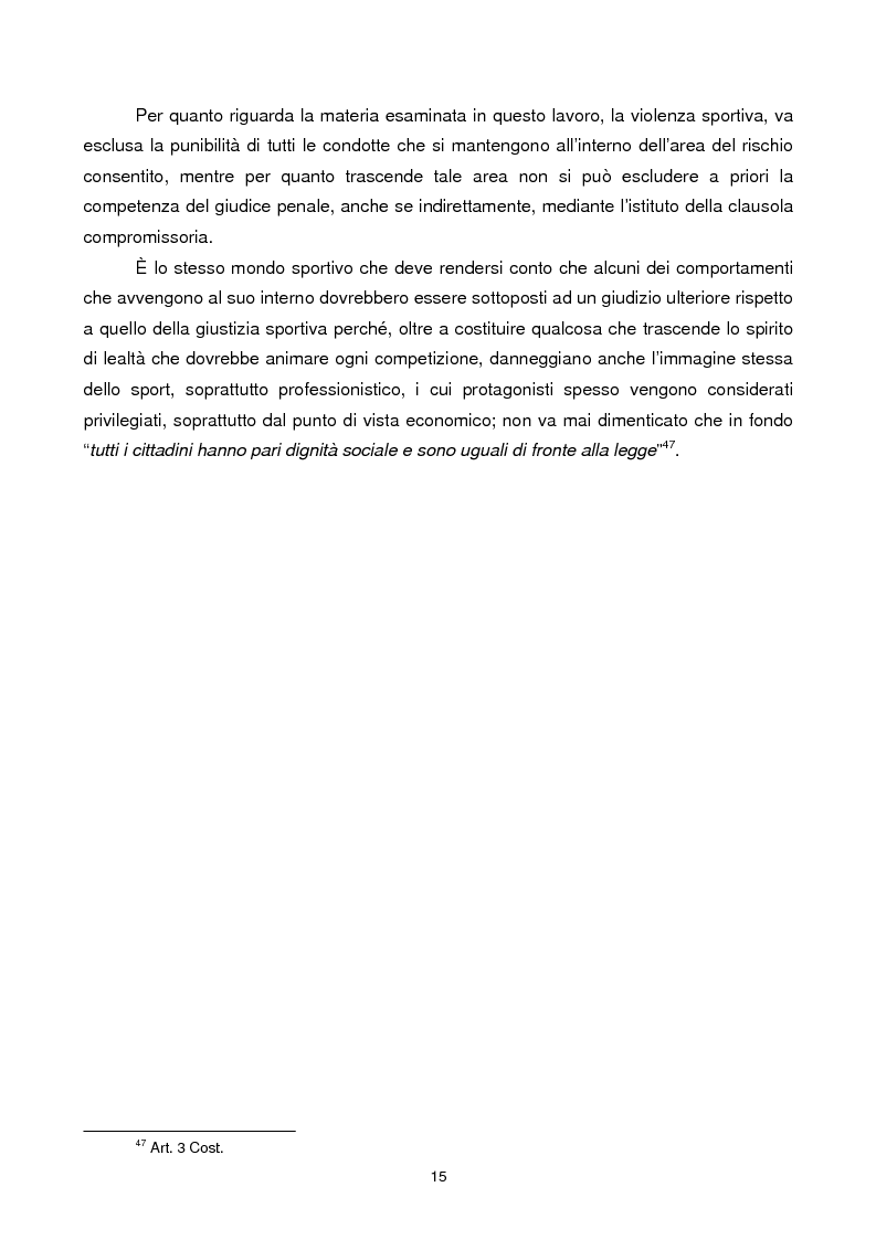 Anteprima della tesi: Violenza sportiva e diritto penale, Pagina 15