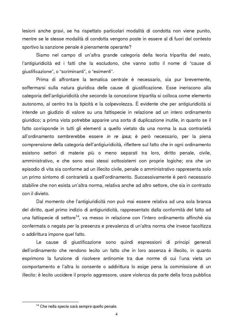 Anteprima della tesi: Violenza sportiva e diritto penale, Pagina 4