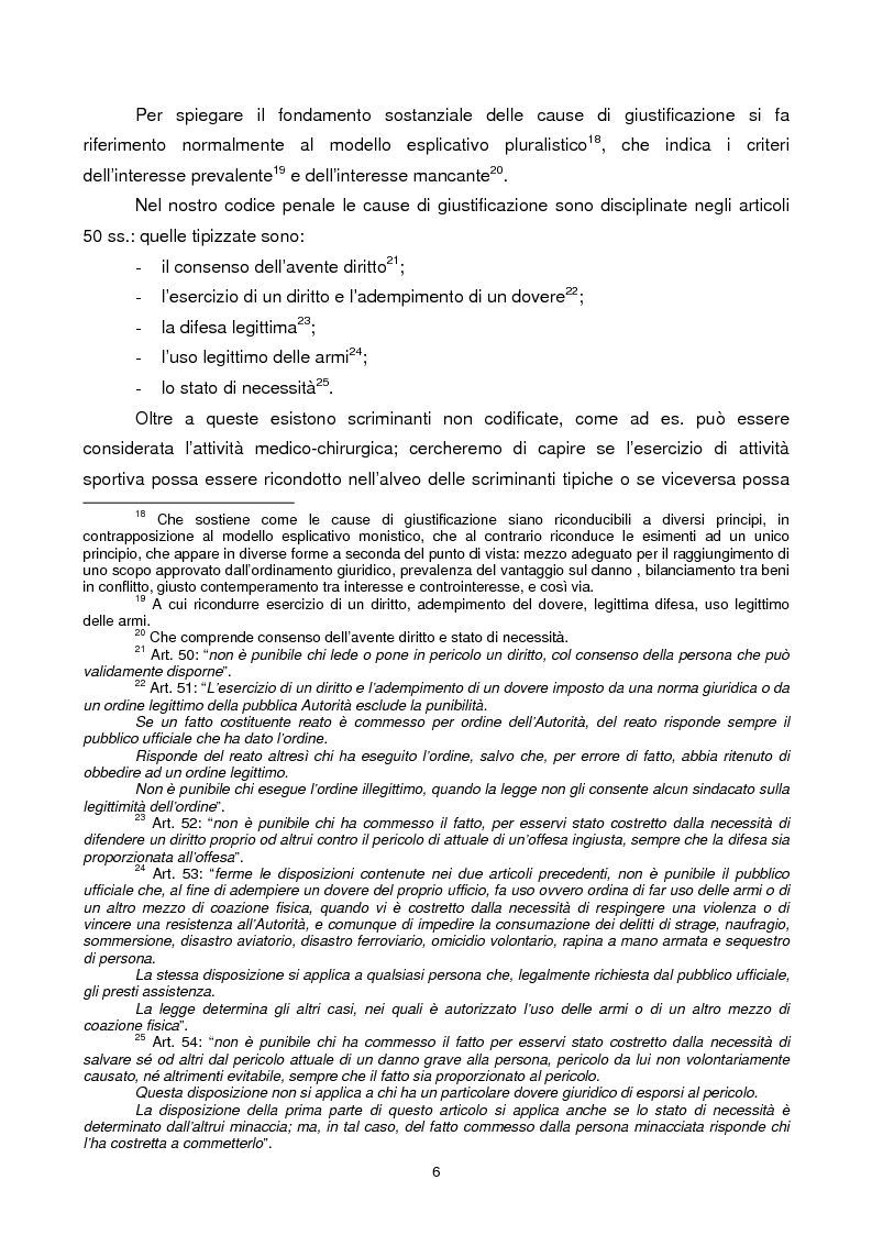 Anteprima della tesi: Violenza sportiva e diritto penale, Pagina 6