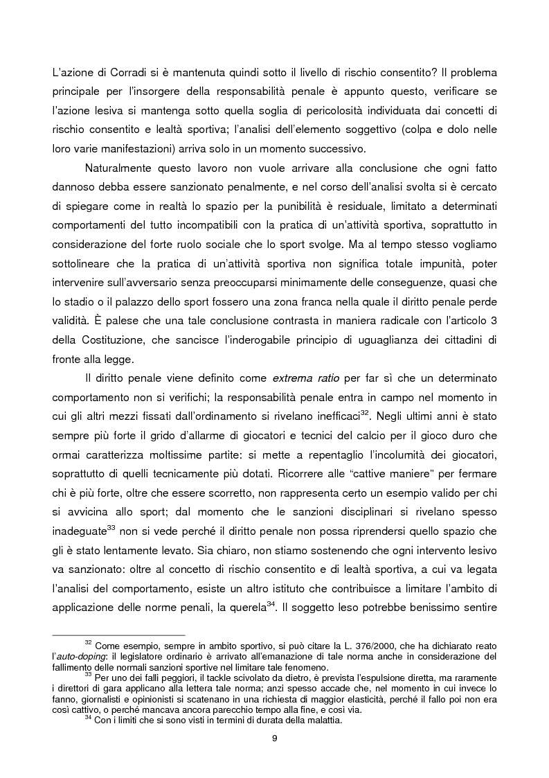Anteprima della tesi: Violenza sportiva e diritto penale, Pagina 9