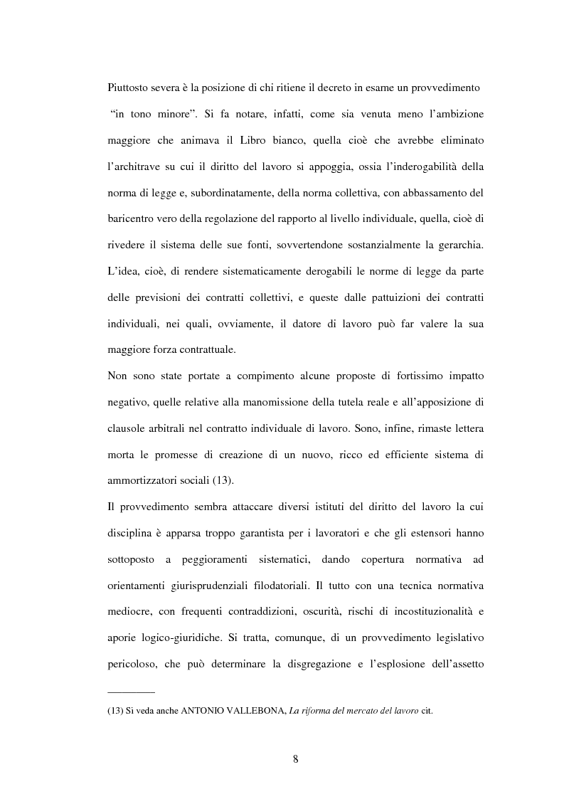 Anteprima della tesi: Mercato del lavoro e tutela del prestatore, Pagina 10