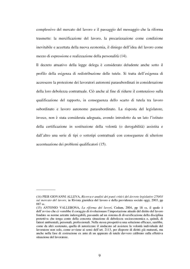 Anteprima della tesi: Mercato del lavoro e tutela del prestatore, Pagina 11