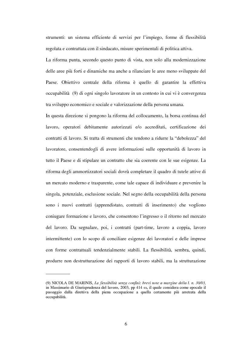 Anteprima della tesi: Mercato del lavoro e tutela del prestatore, Pagina 8