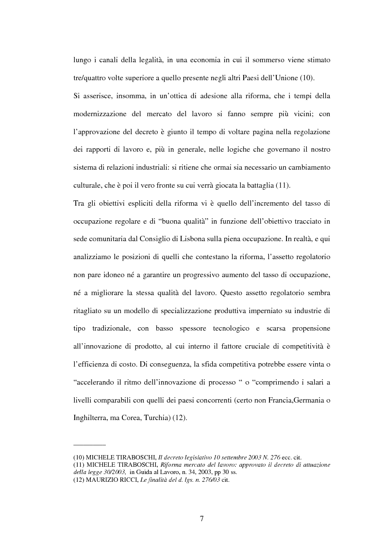 Anteprima della tesi: Mercato del lavoro e tutela del prestatore, Pagina 9