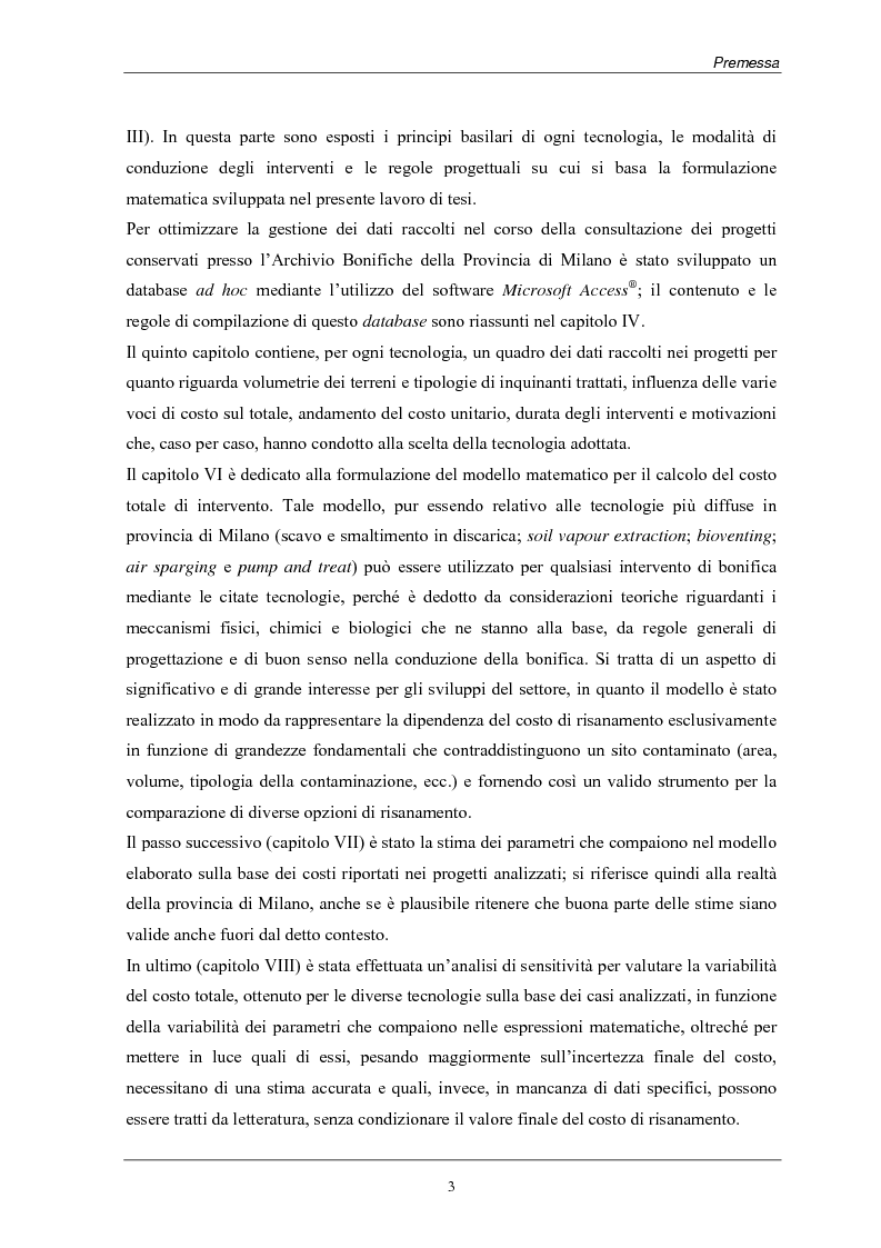 Anteprima della tesi: Analisi dei costi di bonifica dei suoli. Studio sui casi della Provincia di Milano, Pagina 3