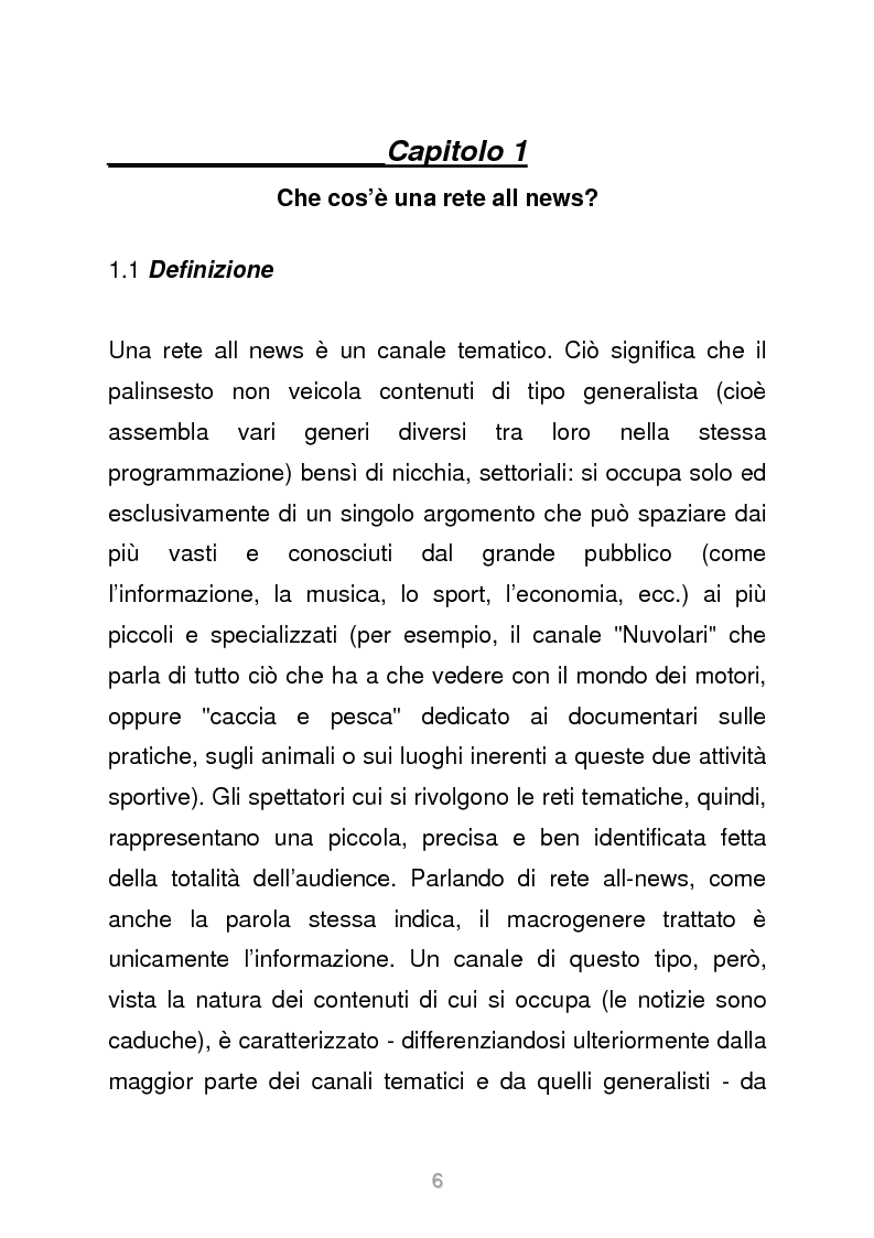 Anteprima della tesi: Le reti televisive all news - un nuovo modello per l'informazione italiana. Il caso Sky TG24, Pagina 3