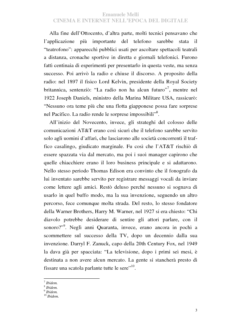 Anteprima della tesi: Cinema e Internet nell'epoca del digitale, Pagina 3