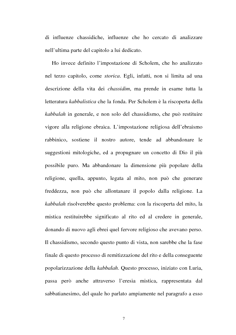 Anteprima della tesi: Prospettive sul chassidismo: le interpretazioni di Martin Buber e di Gershom Scholem, Pagina 5
