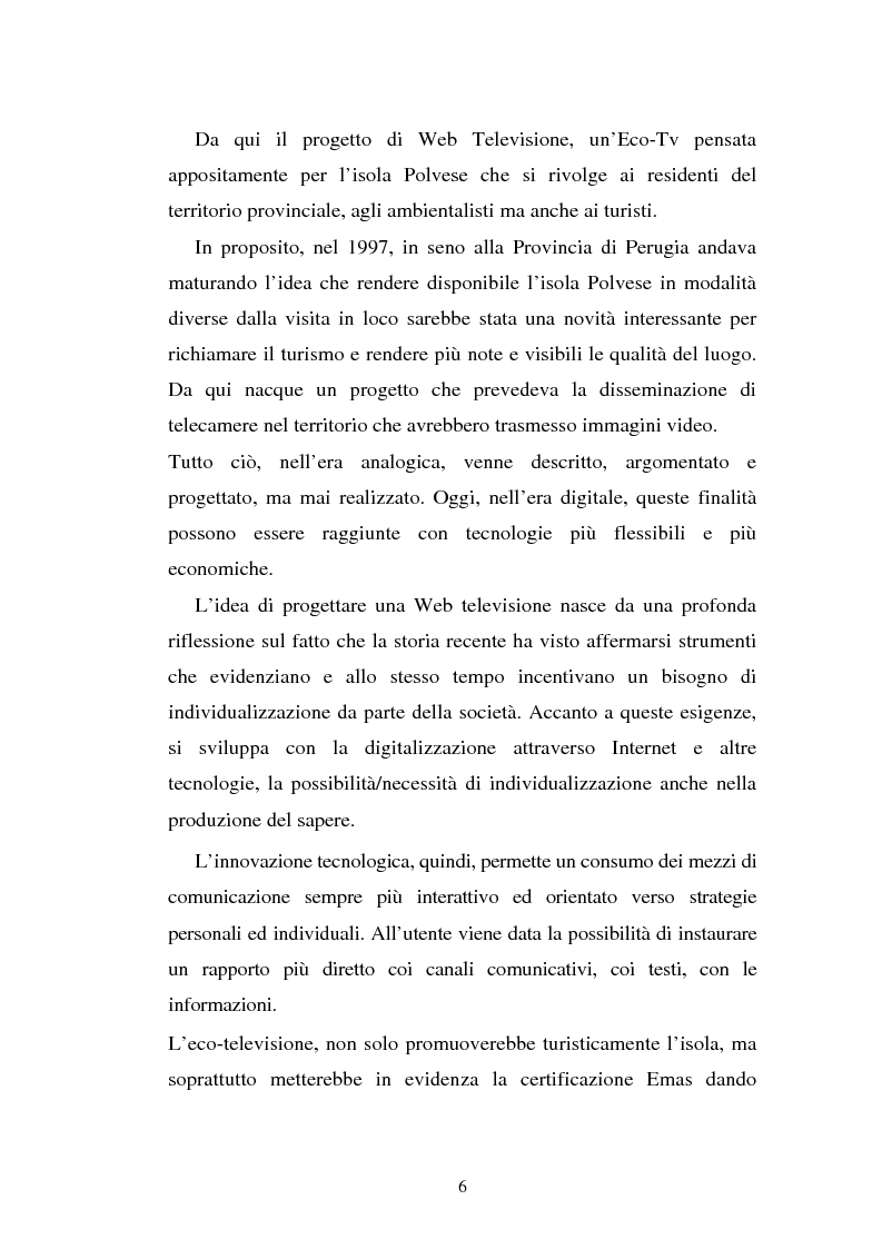 Anteprima della tesi: Progetto di web tv: controllo, sviluppo e promozione di un'area da proteggere, Pagina 3