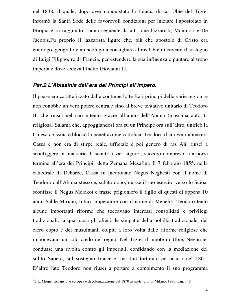 Anteprima della tesi: La Battaglia di Adua ed i riflessi internazionali, Pagina 6