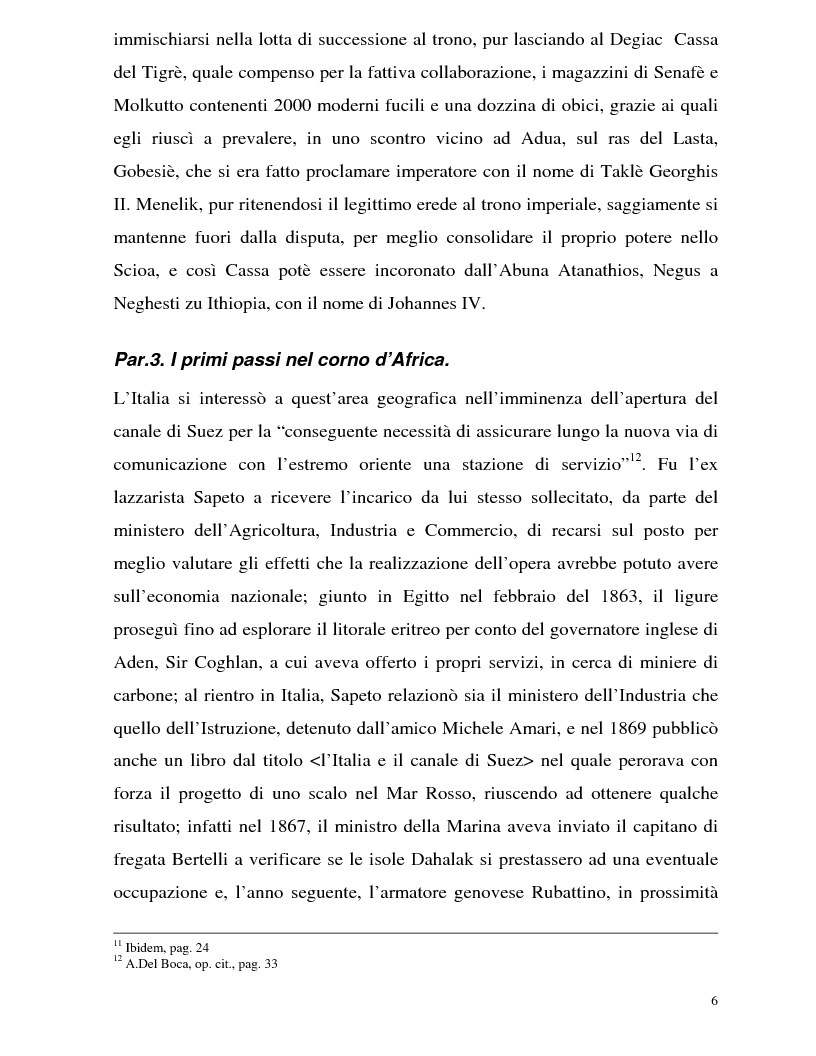 Anteprima della tesi: La Battaglia di Adua ed i riflessi internazionali, Pagina 8