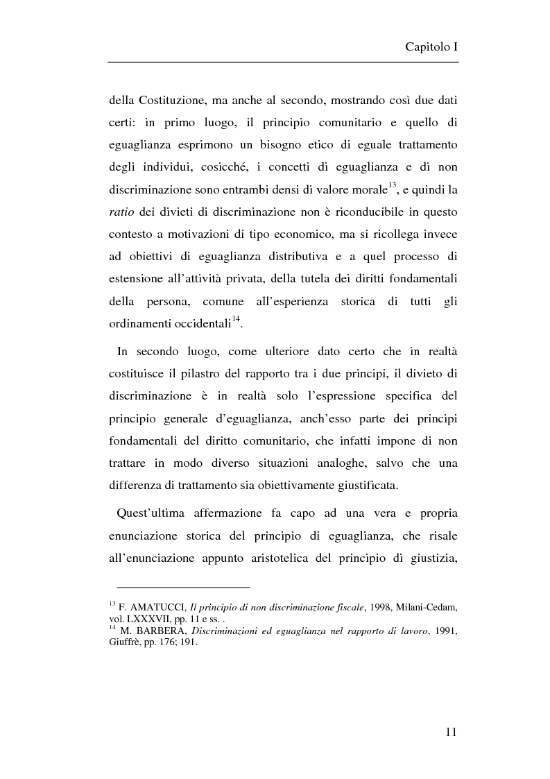 Anteprima della tesi: Il principio di non discriminazione nel diritto tributario secondo la giurisprudenza della Corte di giustizia C.E.E., Pagina 14