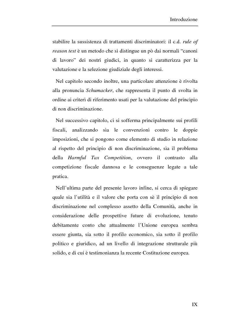 Anteprima della tesi: Il principio di non discriminazione nel diritto tributario secondo la giurisprudenza della Corte di giustizia C.E.E., Pagina 3