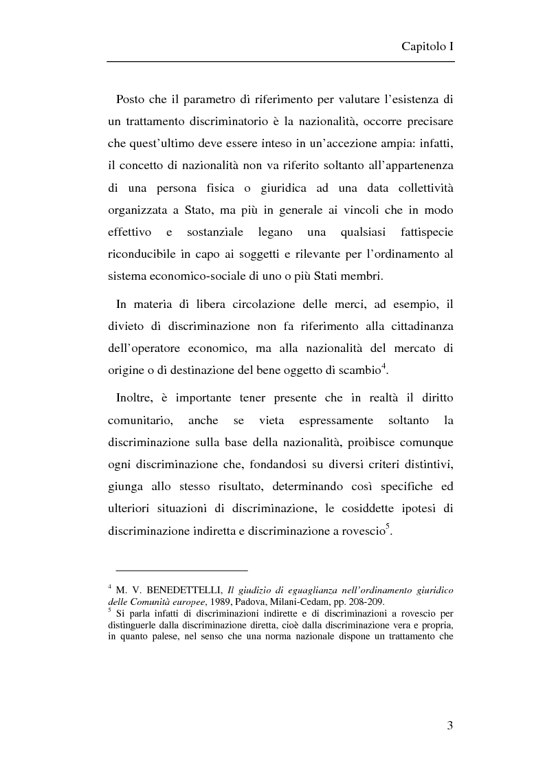 Anteprima della tesi: Il principio di non discriminazione nel diritto tributario secondo la giurisprudenza della Corte di giustizia C.E.E., Pagina 6