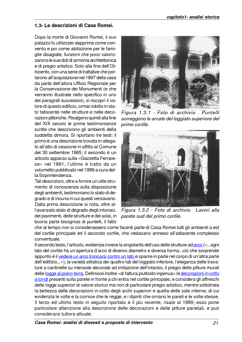 Anteprima della tesi: Casa Romei: analisi di dissesti e proposte di intervento, Pagina 10