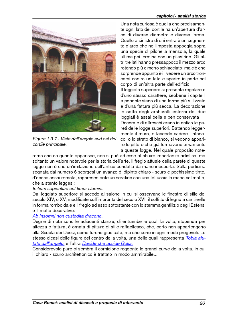 Anteprima della tesi: Casa Romei: analisi di dissesti e proposte di intervento, Pagina 15