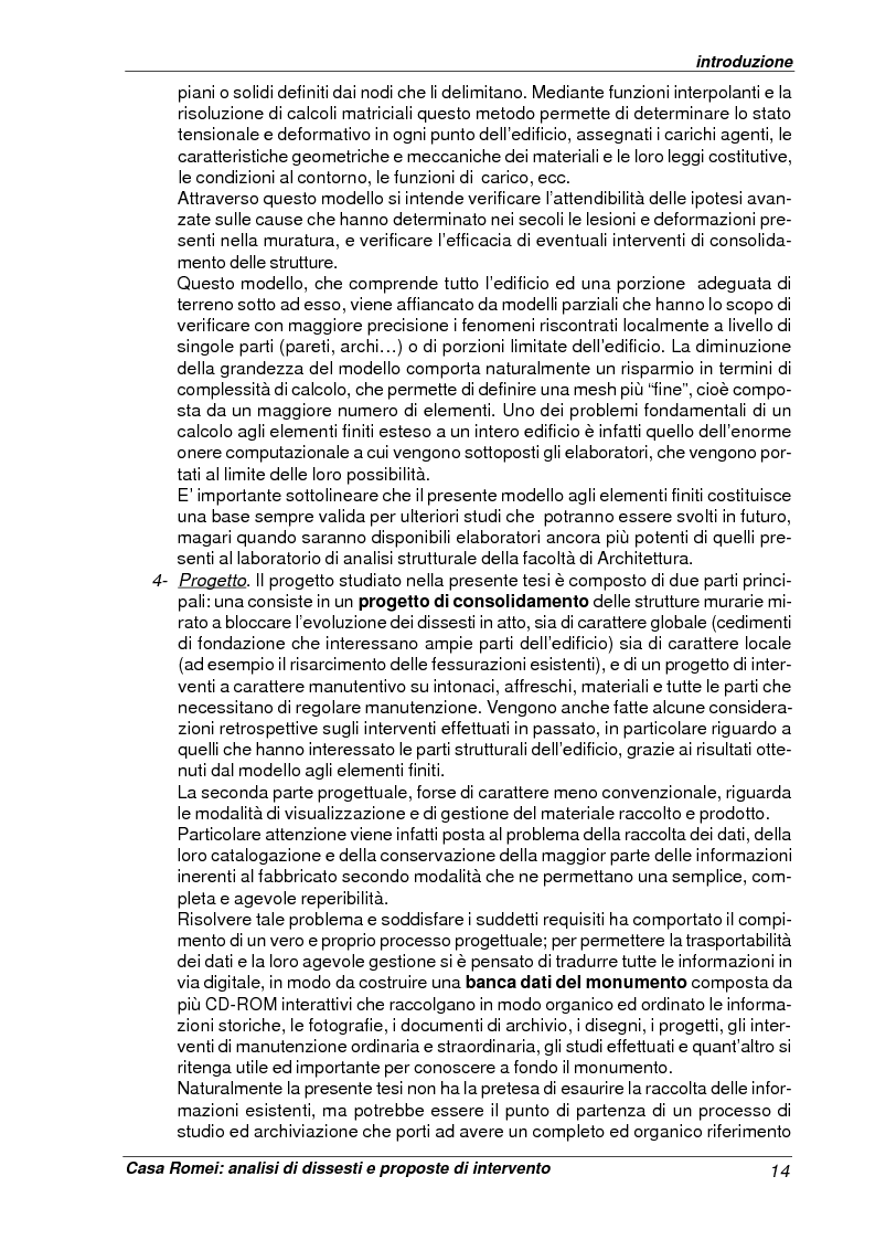 Anteprima della tesi: Casa Romei: analisi di dissesti e proposte di intervento, Pagina 3