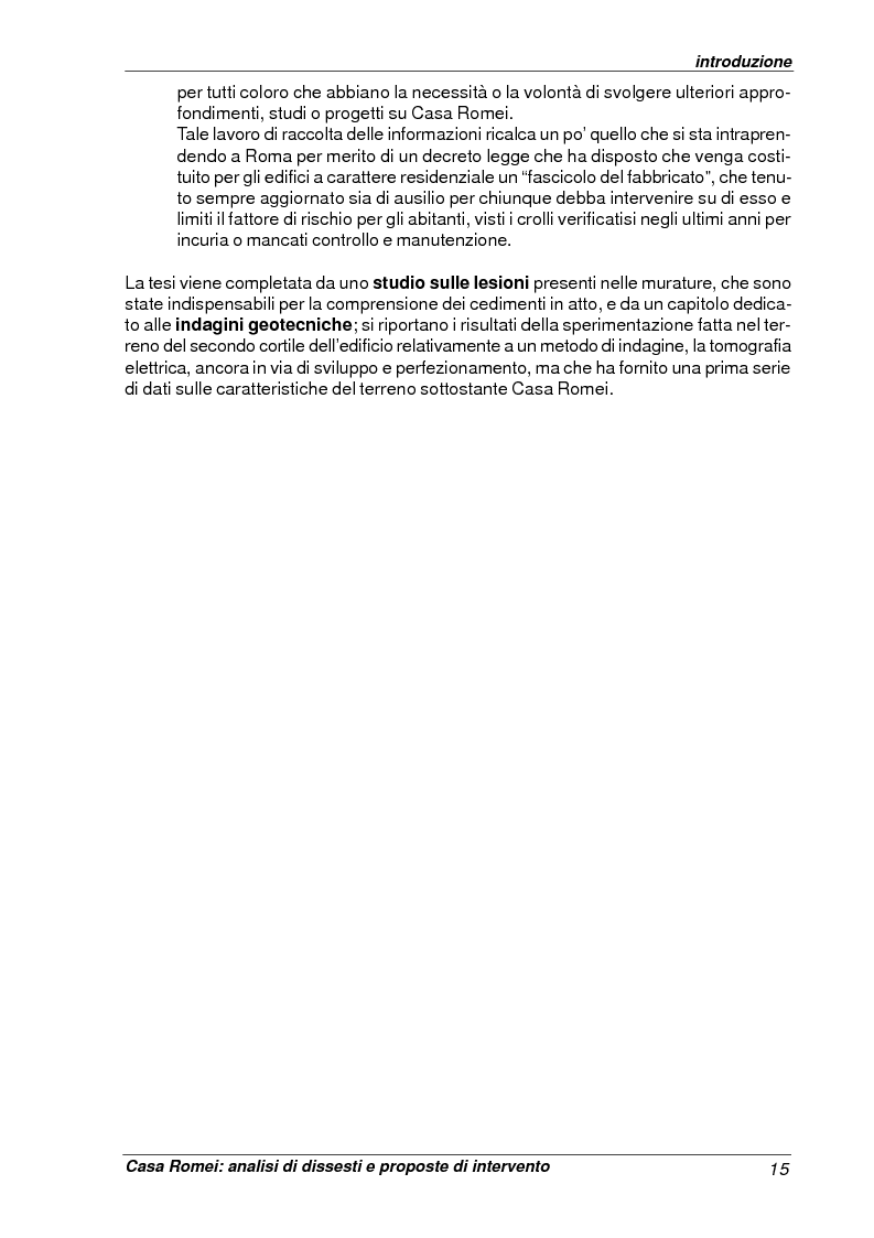 Anteprima della tesi: Casa Romei: analisi di dissesti e proposte di intervento, Pagina 4