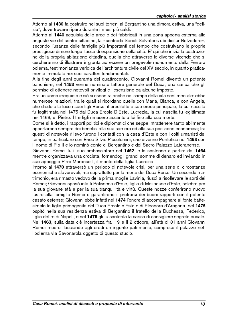 Anteprima della tesi: Casa Romei: analisi di dissesti e proposte di intervento, Pagina 7