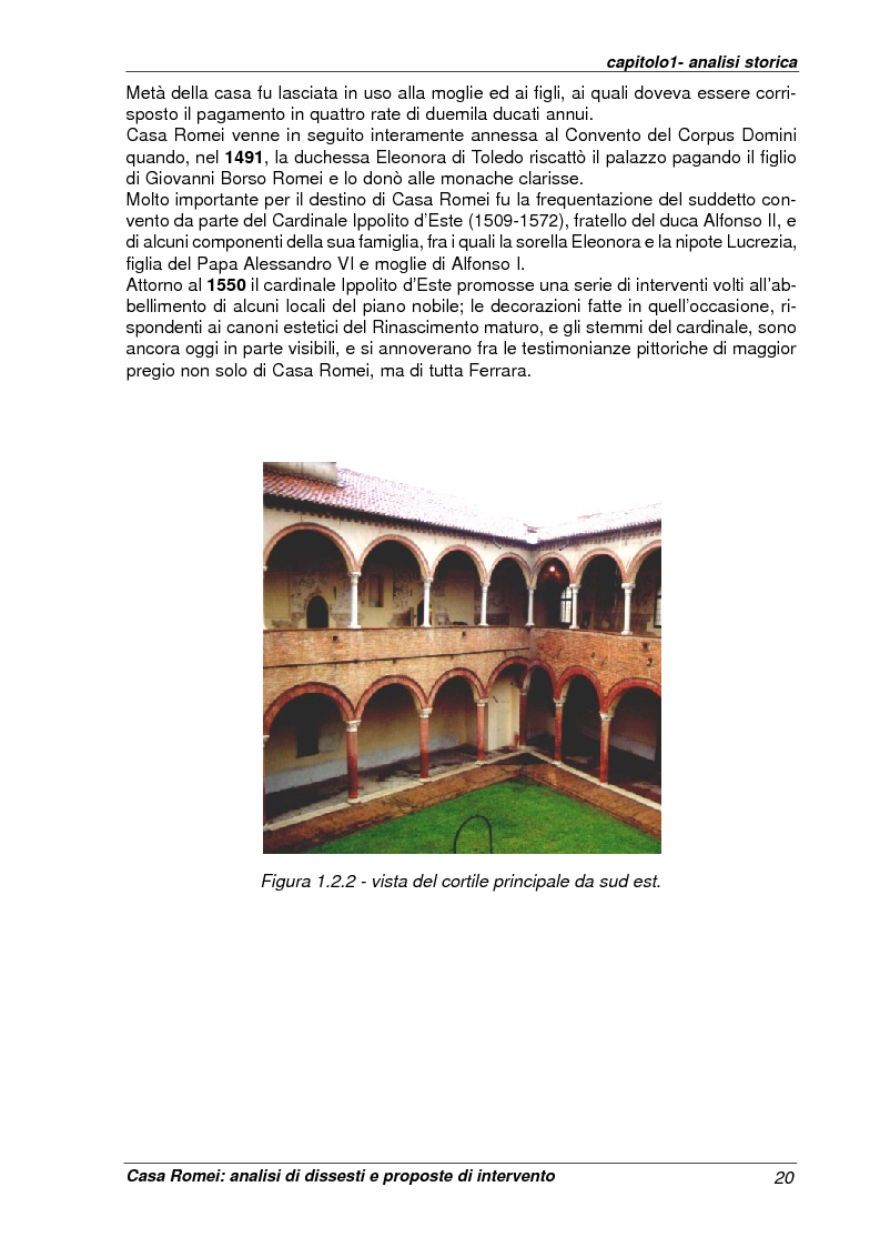 Anteprima della tesi: Casa Romei: analisi di dissesti e proposte di intervento, Pagina 9