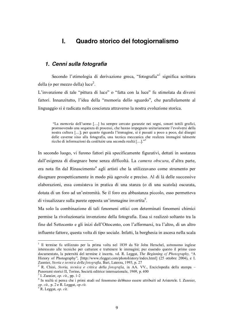 Anteprima della tesi: La foto come notizia - Storia, successo, crisi e limiti del fotogiornalismo, Pagina 5