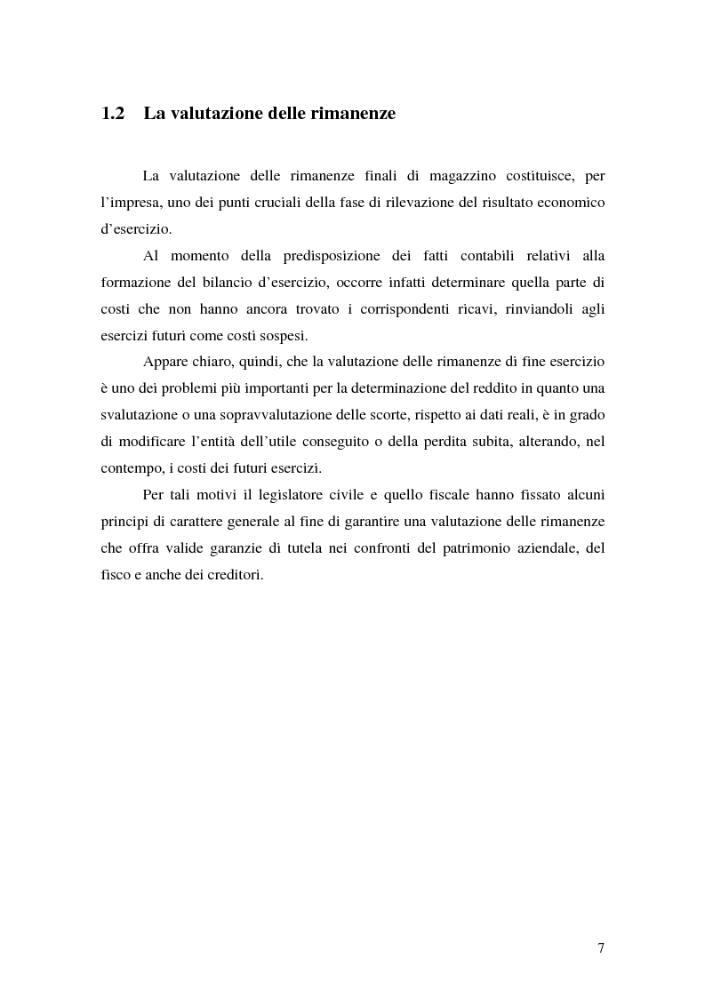 Anteprima della tesi: La valutazione delle rimanenze: principi contabili nazionali e internazionali, Pagina 10
