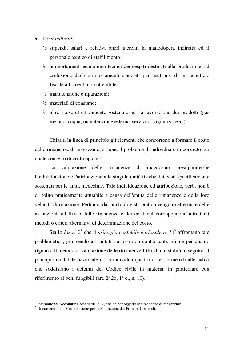 Anteprima della tesi: La valutazione delle rimanenze: principi contabili nazionali e internazionali, Pagina 14