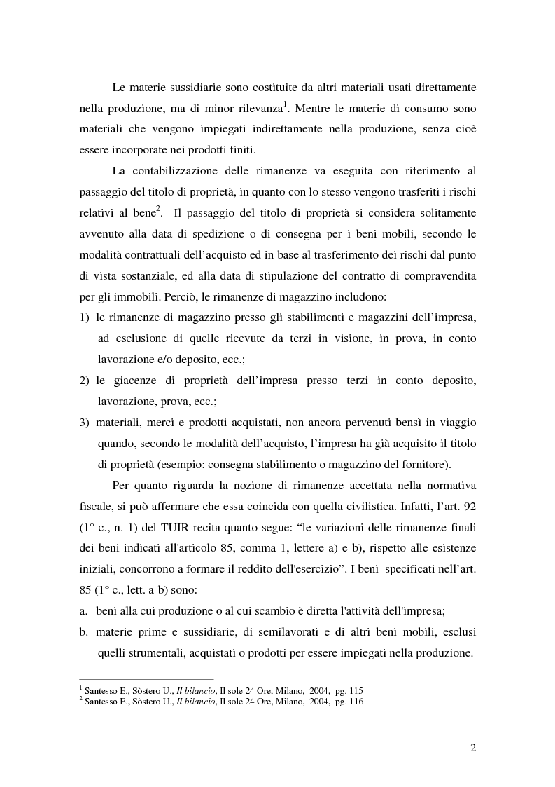 Anteprima della tesi: La valutazione delle rimanenze: principi contabili nazionali e internazionali, Pagina 5