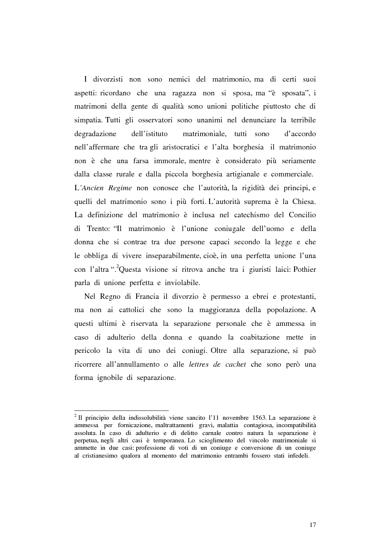 Anteprima della tesi: Il divorzio in Italia. I giuristi, la società e il dibattito politico nel XIX secolo, Pagina 14