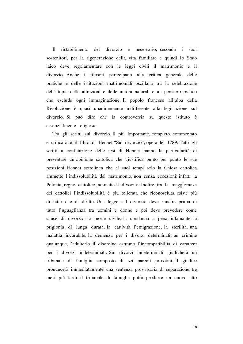 Anteprima della tesi: Il divorzio in Italia. I giuristi, la società e il dibattito politico nel XIX secolo, Pagina 15