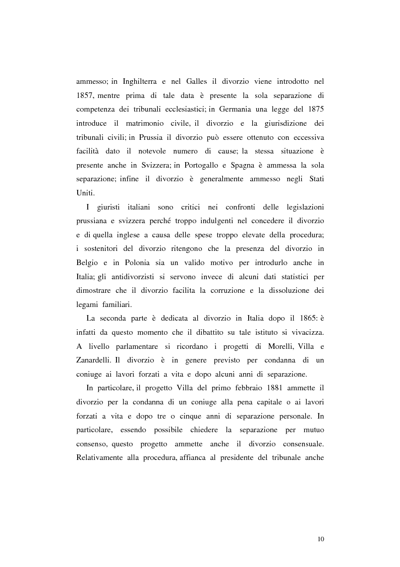 Anteprima della tesi: Il divorzio in Italia. I giuristi, la società e il dibattito politico nel XIX secolo, Pagina 7
