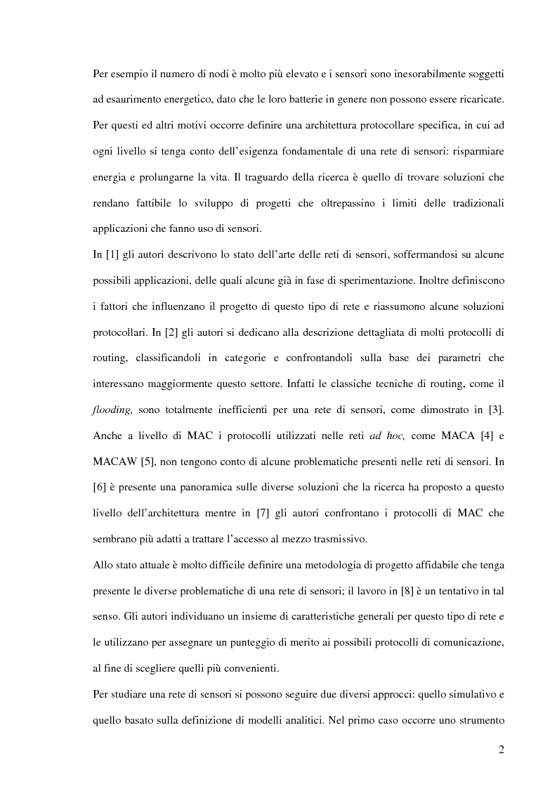 Anteprima della tesi: Un modello markoviano per lo studio dell'evoluzione in transitorio di una rete di sensori, Pagina 2
