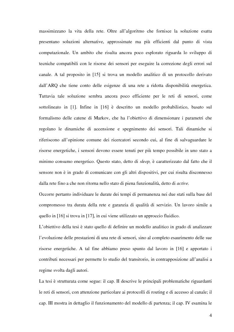 Anteprima della tesi: Un modello markoviano per lo studio dell'evoluzione in transitorio di una rete di sensori, Pagina 4