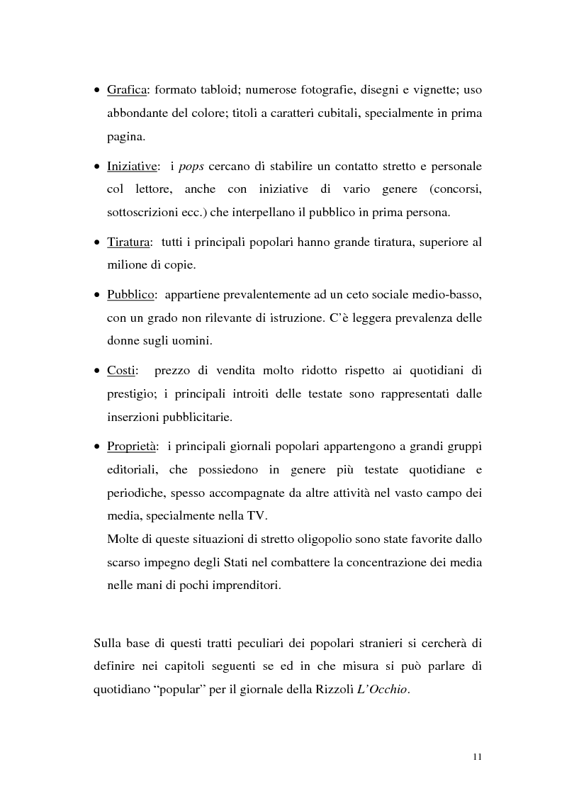 Anteprima della tesi: L'Occhio, un quotidiano "popular" all'italiana, Pagina 16