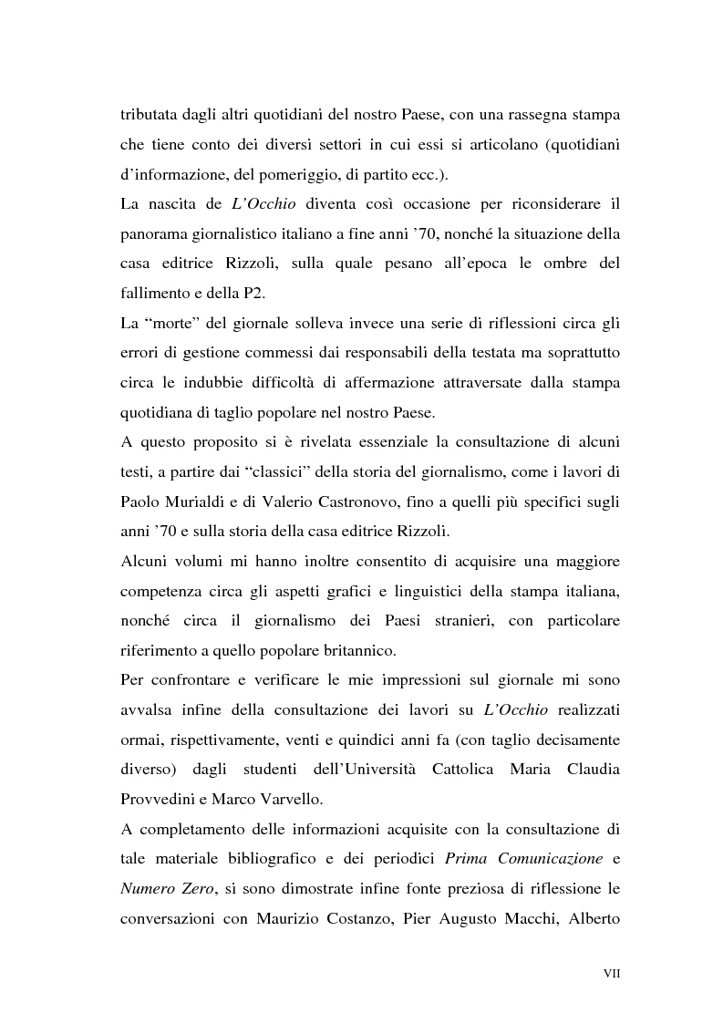Anteprima della tesi: L'Occhio, un quotidiano "popular" all'italiana, Pagina 4