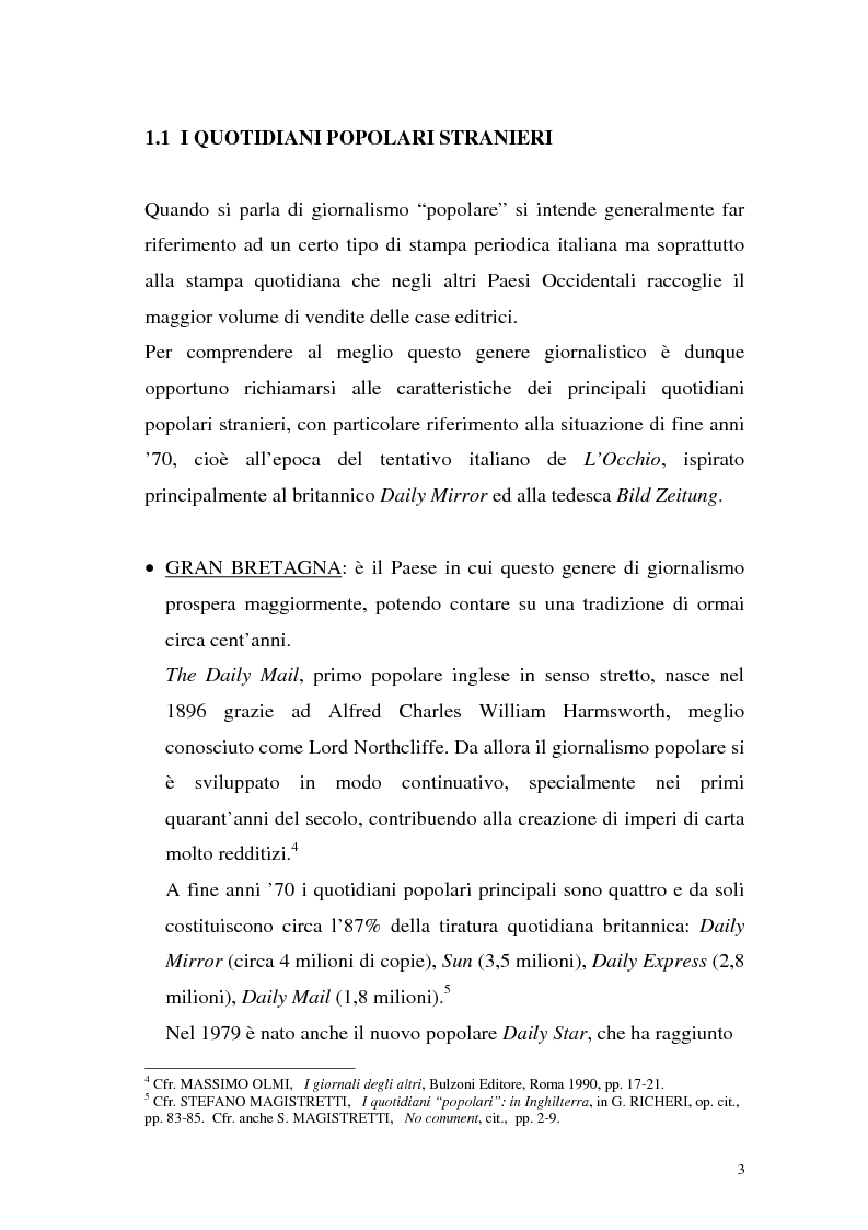 Anteprima della tesi: L'Occhio, un quotidiano "popular" all'italiana, Pagina 8