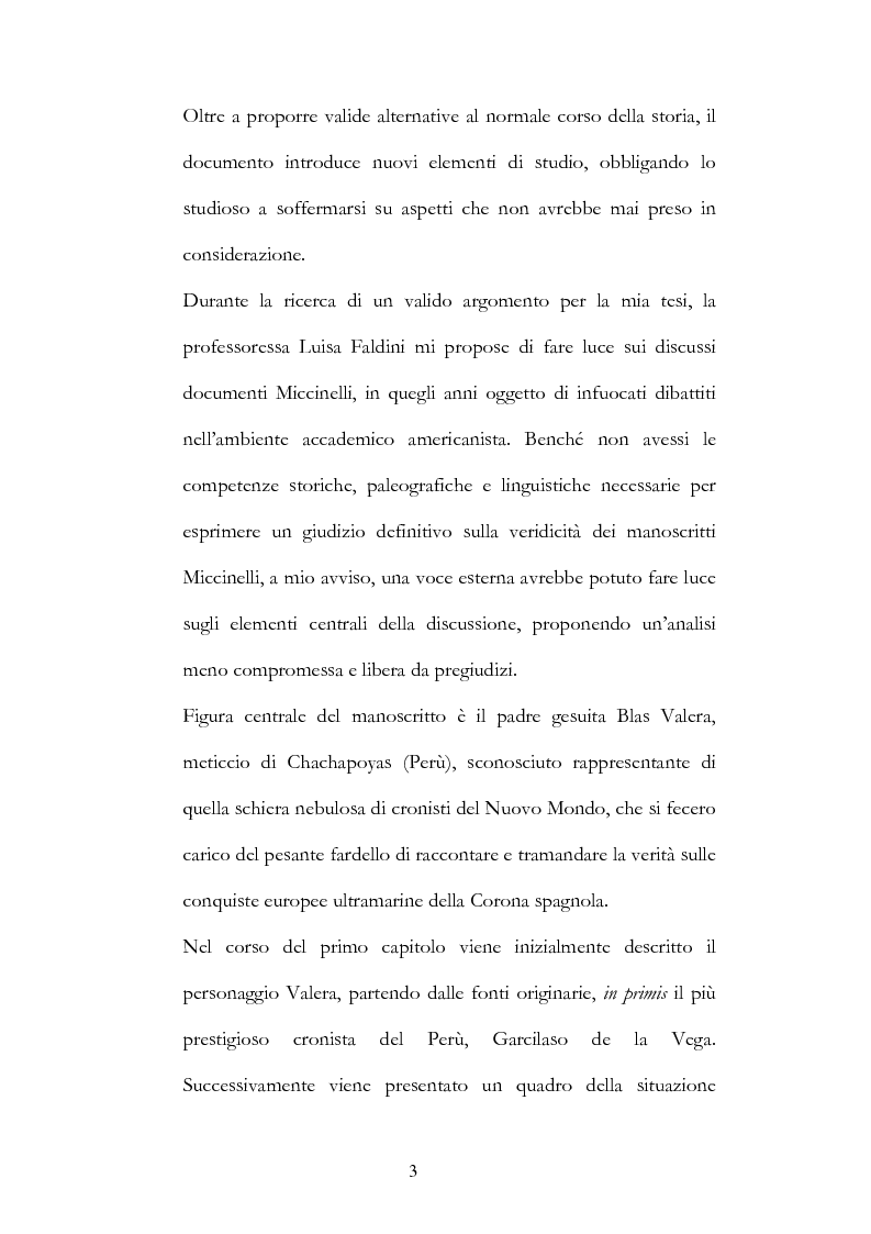 Anteprima della tesi: Nuove fonti storiche del Tahuantinsuyu: il gesuita Blas Valera, Pagina 3